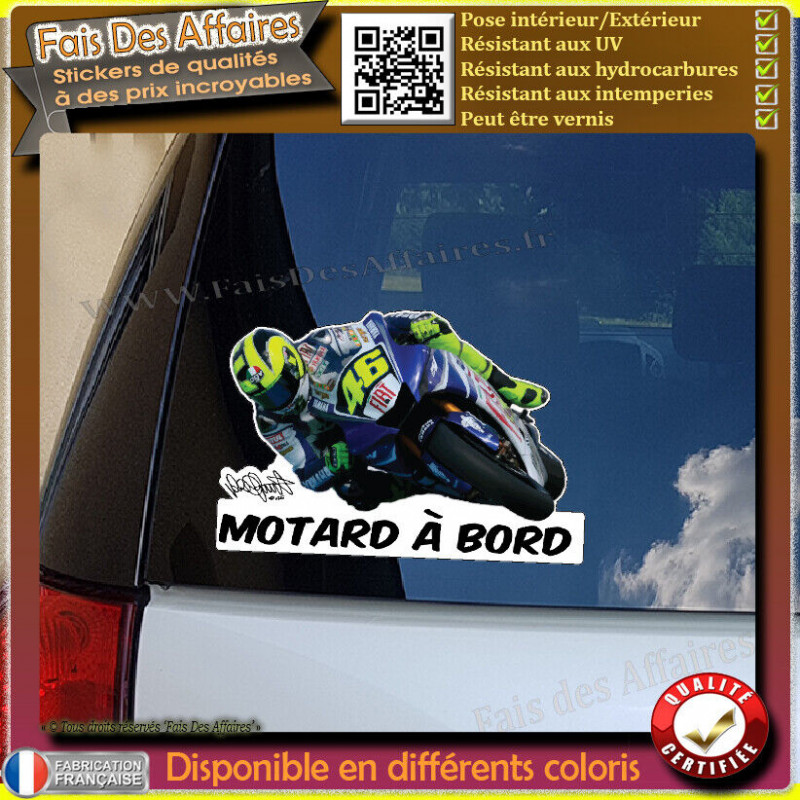 Stickers Autocollant motard à bord valentino rossi signature moto 46